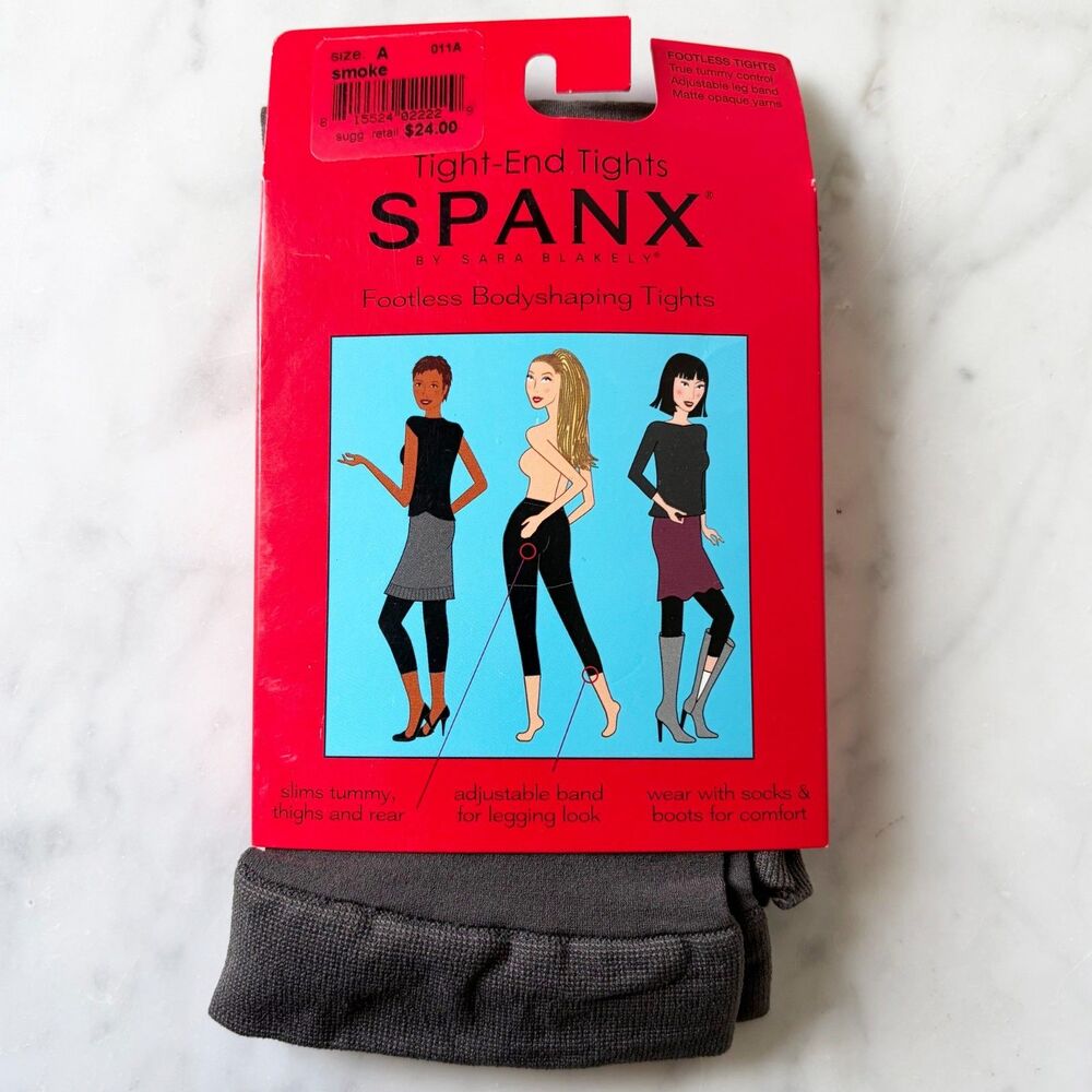 Spanx Tight-End Tights Footless Bodyshaping Tights Color Smoke Grey Size A NIP